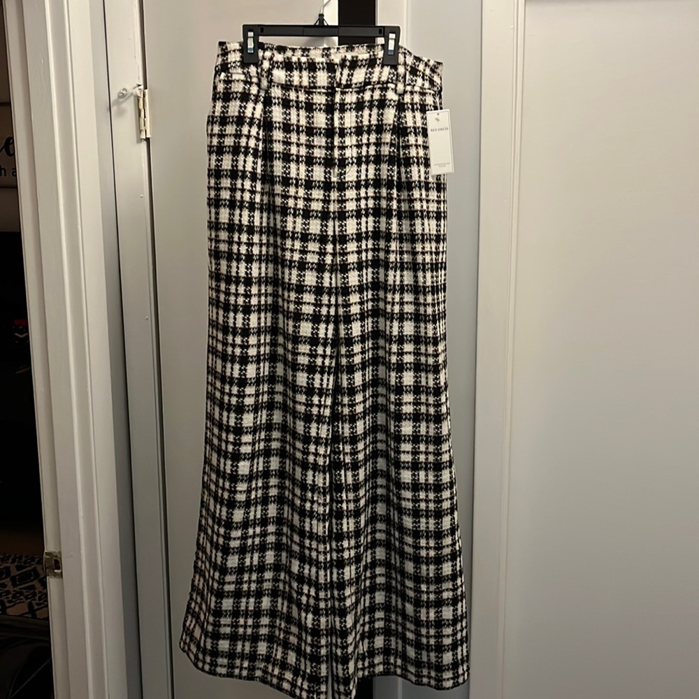 RED DRESS tweed wide leg pants